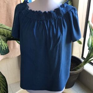 Style Envy adorable blue off-the-shoulder top